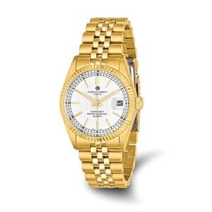 Kazi Luxury Mens Charles Hubert IP-plated Off-white Dial Watch